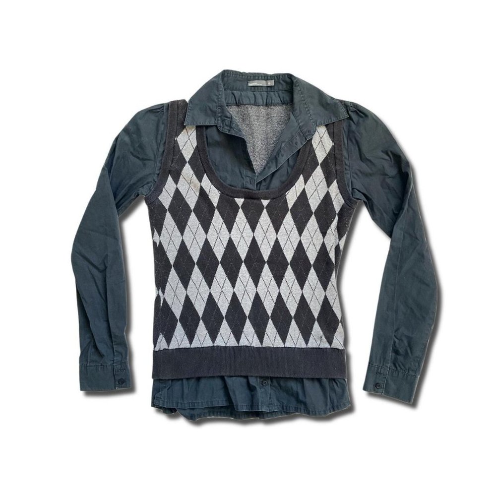 2 In 1 Argyle Sweater